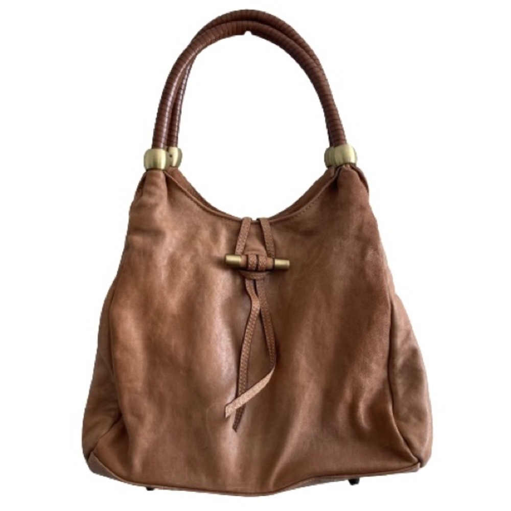Sundance Boho Brown Italian Leather Hobo Shoulder Bag